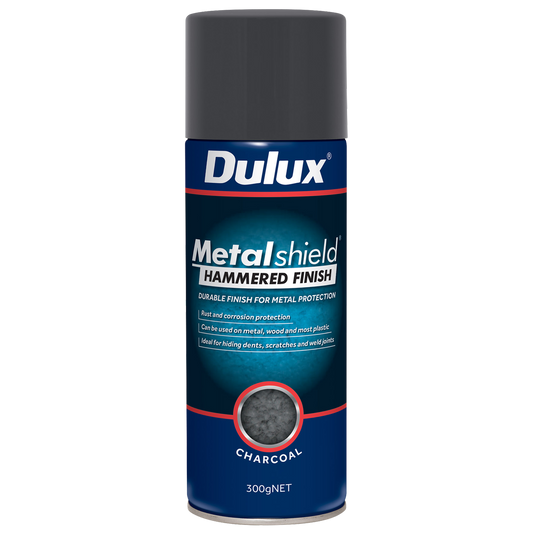 Dulux Metalshield Spray Paint 300g Charcoal Hammered Finish Durable