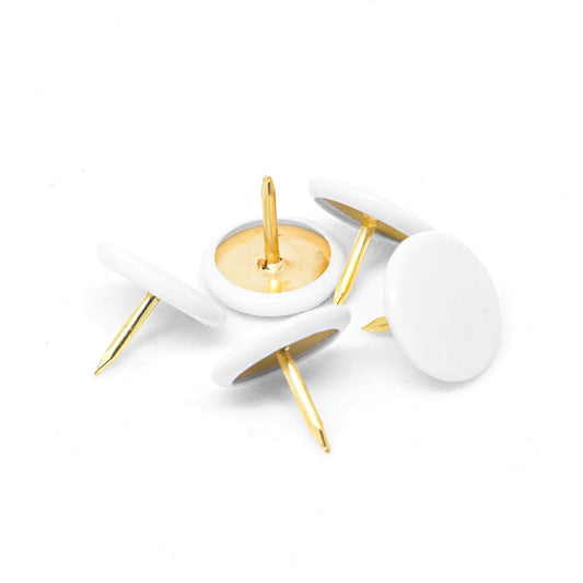 Pinnacle Upholstery Nails - 50 Pack - Metal - White Finish - Auzzistore