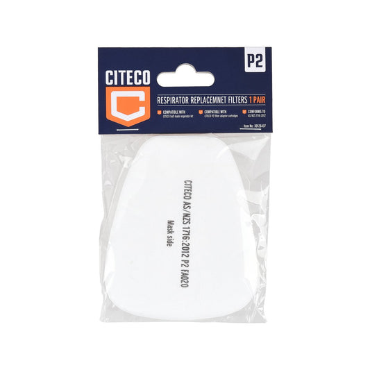 Citeco P2 Replacement Respirator Cartridge - Black - 0.2 kg - Airborne Particle Protection - Auzzistore