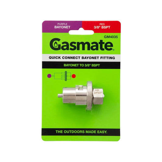 Gasmate Bayonet to 38 BSPT Quick Connect Fitting - Brass - 35mm x 60mm - Auzzistore