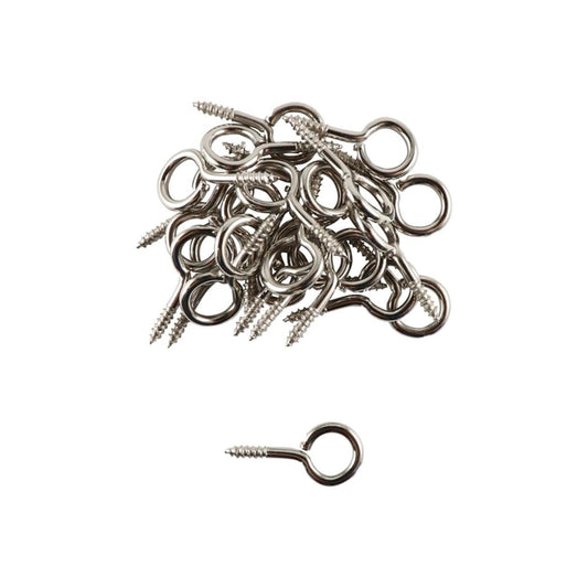 Everhang Screw Eye Hooks - 7mm - Nickel Plated - 25 Pack