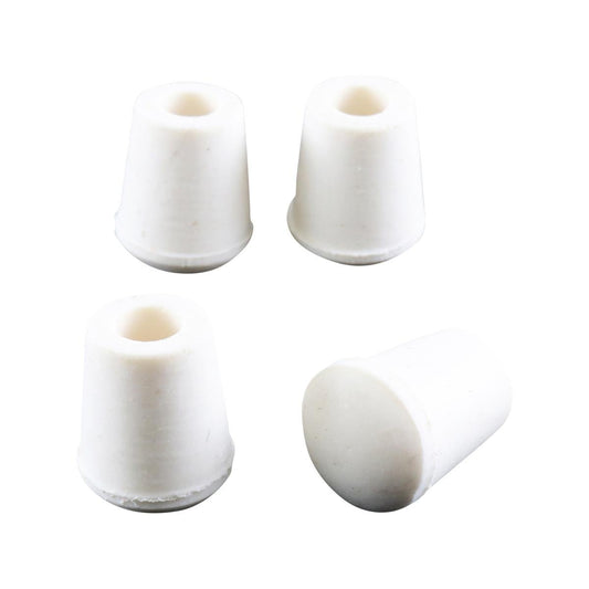 Surface Gard 6mm White Round Rubber Chair Tips 4 Pack - Floor Protection - Auzzistore