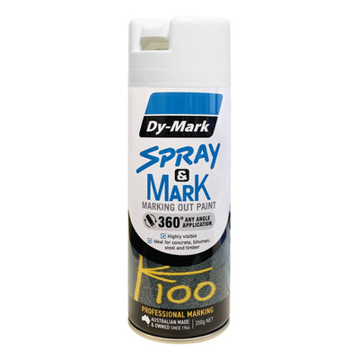 Dy-Mark Spray Mark Paint 350g White 12 Pack Toluene-Free Visibility