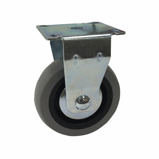 Move It Grey Rubber Fixed Plate Castor 75mm 55kg Quiet Rolling - Auzzistore