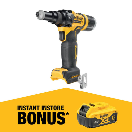 Dewalt 18V Cordless Rivet Gun - 4.8mm - 10,000N Pulling Force