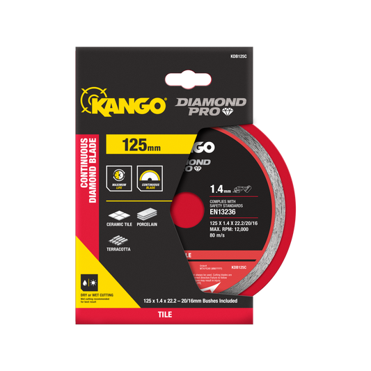 Kango Diamond Saw Blade - 125mm - Continuous Rim - Smooth Cut - Auzzistore