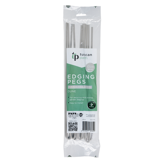 Tuscan Path Garden Edging Pegs - 280mm - Dune - 10 Pack - Steel - Durable - Auzzistore