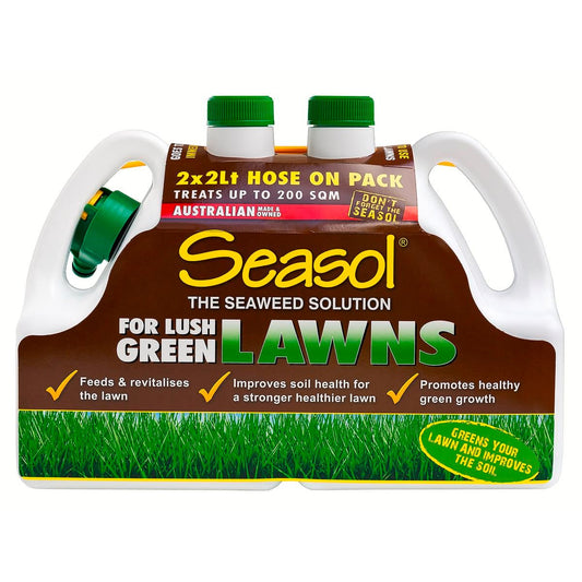Seasol Lawn Fertiliser - 2 x 2L Liquid - Stimulates Growth - Australian Made - Auzzistore