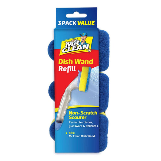Mr Clean Dish Wand Non Scratch Refill 3 Pack - 85mm x 40mm x 185mm - Tough Grime Cleaning