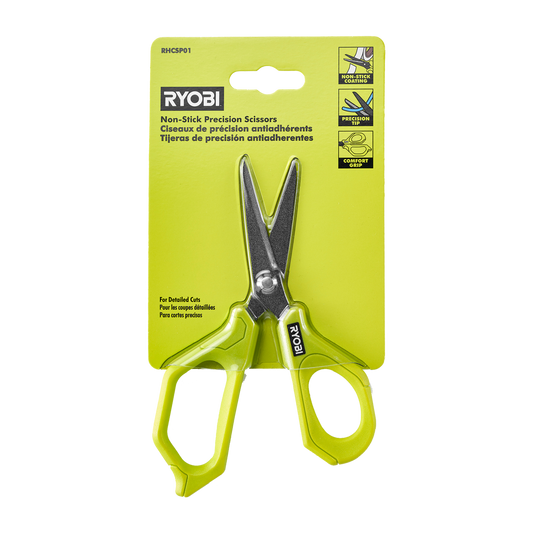 Ryobi Non Stick Precision Scissors - 89mm x 280mm - Comfortable Grip - Intricate Cuts