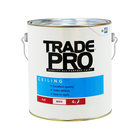 PPG Paint 4L White Flat TradePro Interior Ceiling - Excellent Opacity - Easy Application - Auzzistore