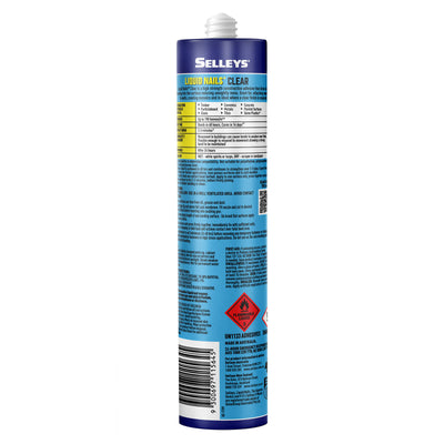 Selleys Liquid Nails Clear 250g Adhesive - Polymer - UV Resistant - Strong Bond