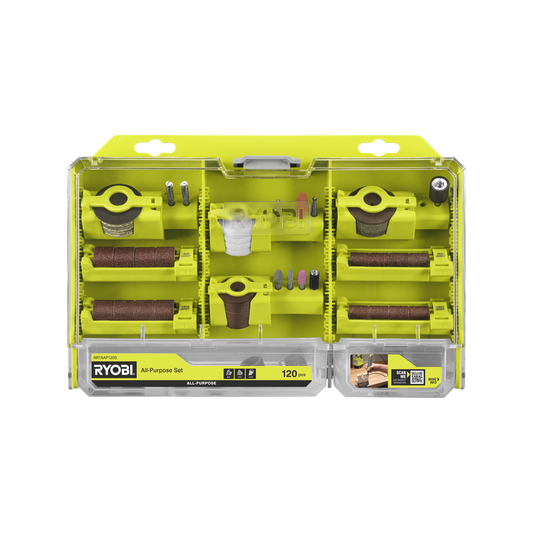 Ryobi 120 Piece All Purpose Rotary Tool Accessory Set - 55mm x 1mm x 101mm - Versatile Cutting, Polishing, Grinding - Auzzistore