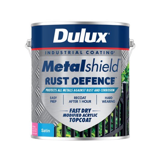 Dulux Extra Bright Base Satin Metalshield Rust Defence 4L - 176mm x 193mm - Fast Drying, Rust Protection - Auzzistore