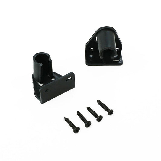 Windoware Black Curtain Rod Muslin Bracket - 16mm - Black - Plastic - 2 Pack - Auzzistore