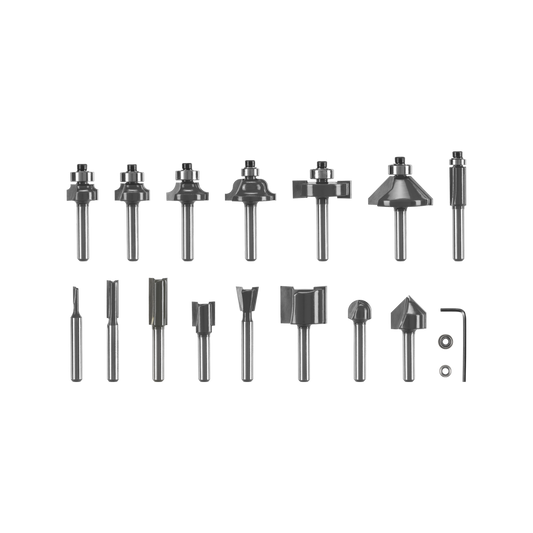 Ryobi 15 Piece Mixed Router Bit Set RRBM15S - ¼” Shank - Carbide Blades - Storage Case – view 2 - Auzzistore