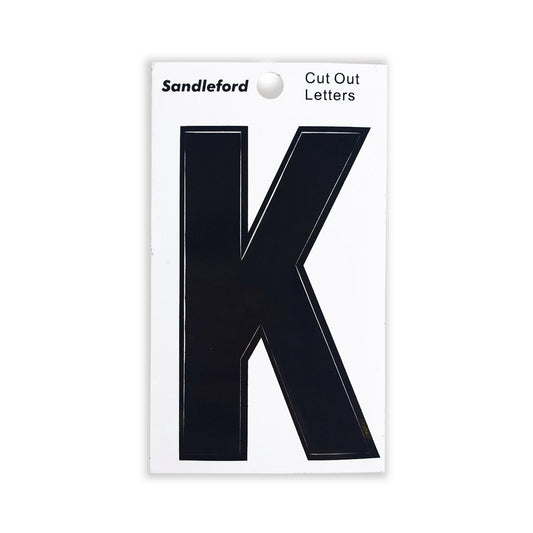 Sandleford 85mm Black Cut Out Self Adhesive House Letter K