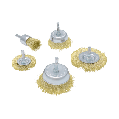 Craftright 5 Piece Wire Brush Set - Brass Steel - Durable Cleaning Tools