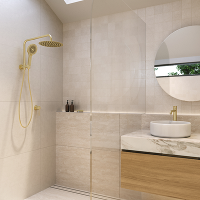 Mondella Resonance Shower Mixer - 35mm - Brushed Brass - Lead-Free