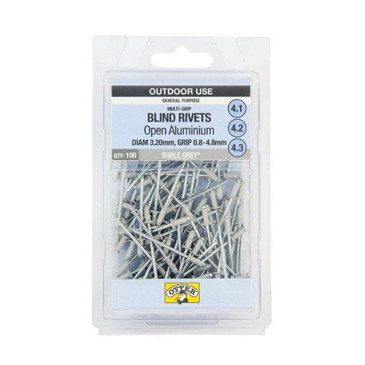 Otter Multi Grip Open Aluminium Blind Rivets 3.2 x 0.8-4.8mm 100 Pack - Auzzistore