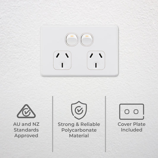 Deta White Matte S Line Double Power Point – view 2 - Auzzistore