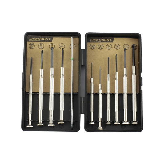 Craftright 11 Piece Precision Screwdriver Set - Carbon Steel - Non-Slip Handles - Compact Case – view 2