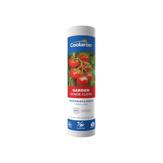 Coolaroo Garden Shade Cloth - 1.83 x 3m - White - 50% UV Block - Auzzistore