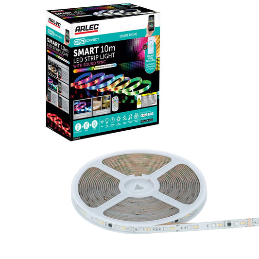 Arlec 10m Smart Sound Sync Strip Light - RGB & White - Wi-Fi Control - Auzzistore