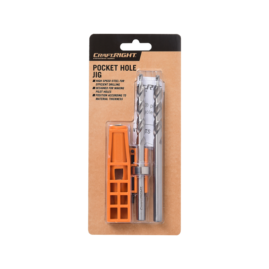 Craftright Pocket Hole Jig - Efficient Drilling - 100mm - HSS - Easy Use - Auzzistore