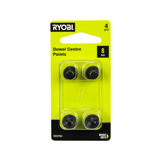 Ryobi 8mm Dowel Centre Points 4 Pack - Carbon Steel - Accurate Alignment - Auzzistore