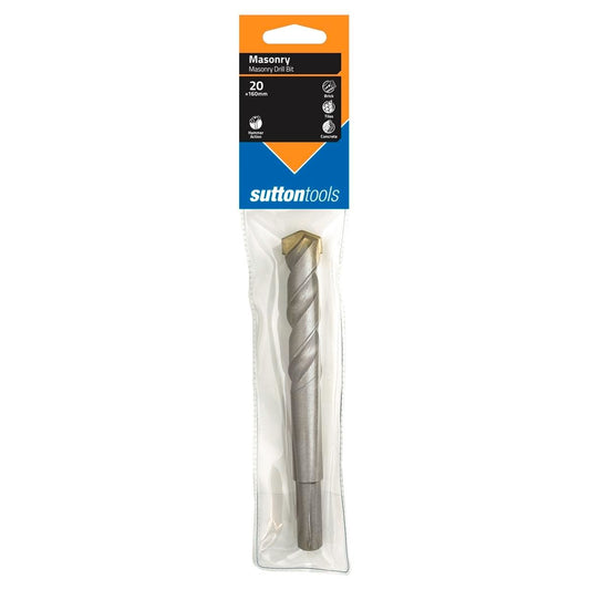 Sutton Tools Masonry Drill Bit - 20 x 160mm - Carbide Tip - Aggressive Drilling - Auzzistore