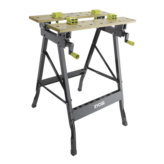 Ryobi Foldable Workbench - Bamboo - 605mm - Durable & Portable - Auzzistore