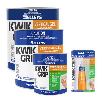 Selleys Kwik Grip Gel 3 2kg Solvent-Based Adhesive Vertical Bonding