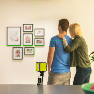 Ryobi 15m Green Cross Line Laser - Self-Leveling - Accurate Alignment