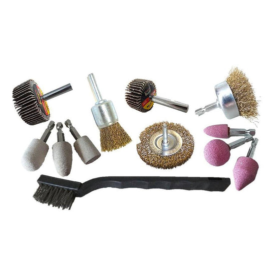 Josco 12 Piece Drill Accessory Kit - Brushes - Wire Felt - Versatile Use