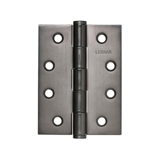 Lemaar Gun Metal Grey Hinge - 100 x 75 x 2.5mm - Fixed Pin - Durable Zinc - Auzzistore