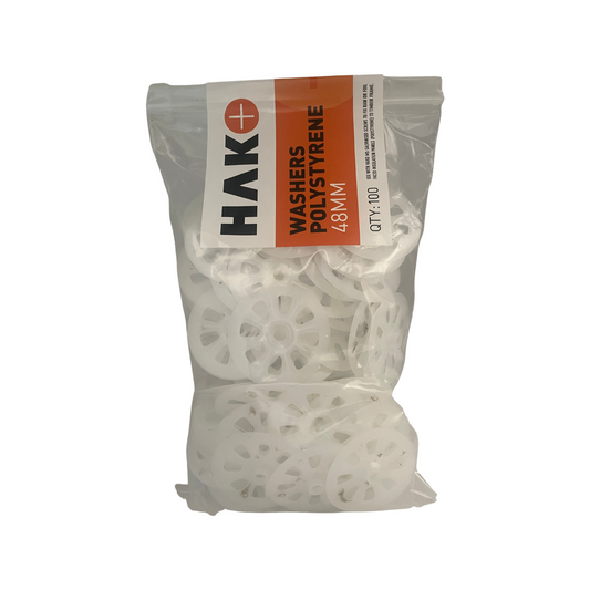 Tox Fasteners Polystyrene EPS Washer - 48mm - Pack of 100 - White - UV Stable - Auzzistore