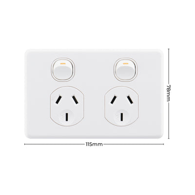Deta X6 Double Power Point 10 Pack - 10 Amp - ABS - Quick Install