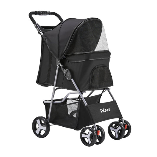 i.Pet 4 Wheel Pet Stroller - Black | Auzzi Store