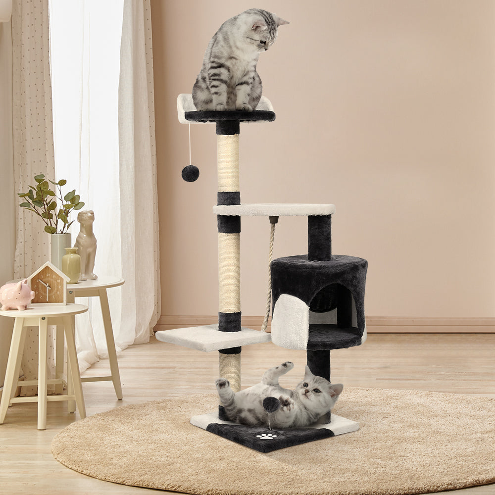 i.Pet Cat Tree 112cm Trees Scratching Post Scratcher Tower Condo House Furniture Wood | Auzzi Store