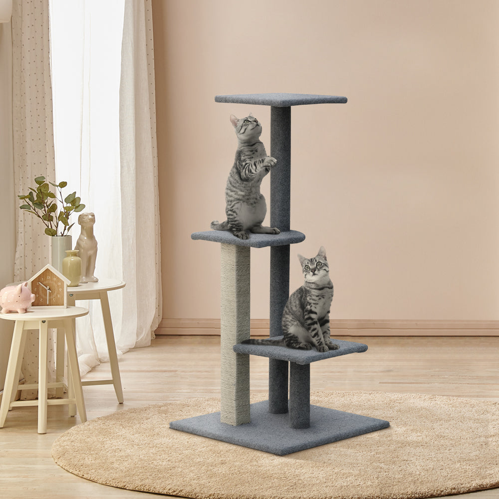 i.Pet Cat Tree 124cm Trees Scratching Post Scratcher Tower Condo House Furniture Wood Steps | Auzzi Store