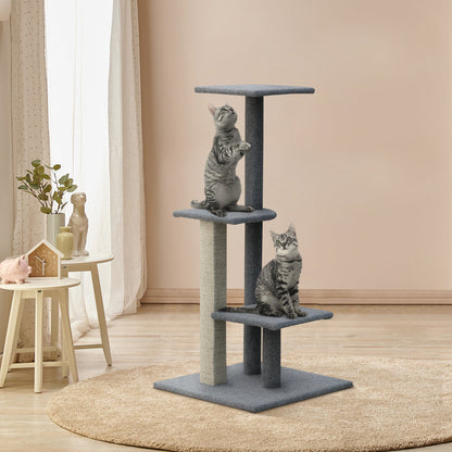 i.Pet Cat Tree 124cm Trees Scratching Post Scratcher Tower Condo House Furniture Wood Steps | Auzzi Store