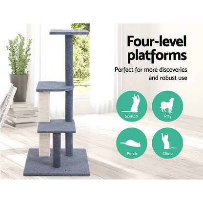 i.Pet Cat Tree 124cm Trees Scratching Post Scratcher Tower Condo House Furniture Wood Steps | Auzzi Store