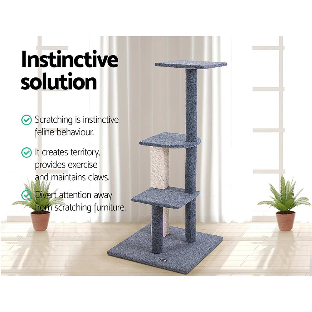i.Pet Cat Tree 124cm Trees Scratching Post Scratcher Tower Condo House Furniture Wood Steps | Auzzi Store
