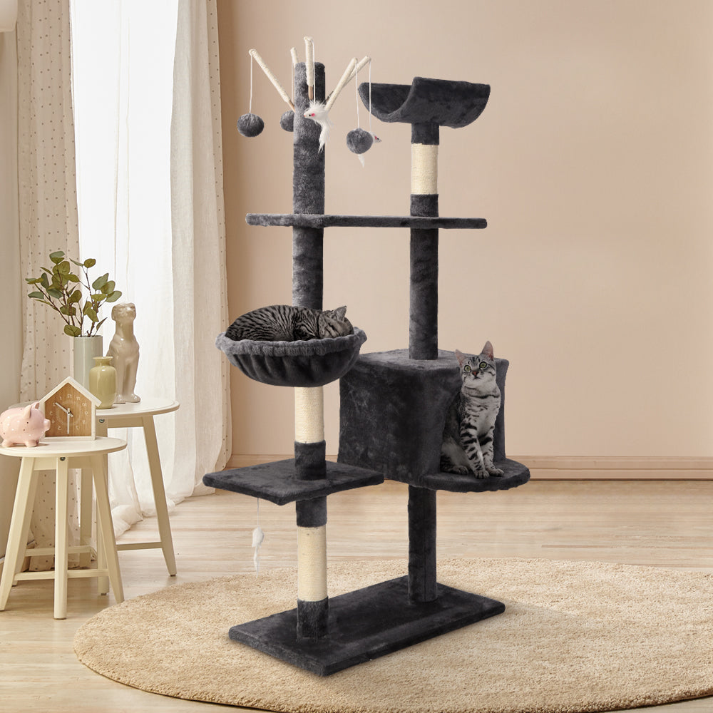 i.Pet Cat Tree 140cm Trees Scratching Post Scratcher Tower Condo House Furniture Wood | Auzzi Store