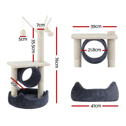 i.Pet Cat Tree Scratching Post 76cm Scratcher Tower Condo House Hanging toys | Auzzi Store