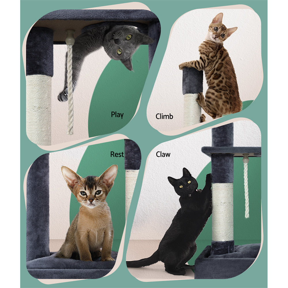 i.Pet Cat Tree Scratching Post Scratcher Tower Condo House Grey 102cm | Auzzi Store