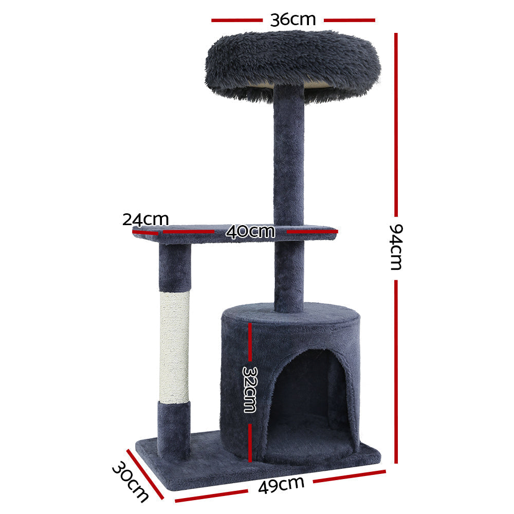 i.Pet Cat Tree Scratching Post Scratcher Tower Condo House Grey 94cm | Auzzi Store