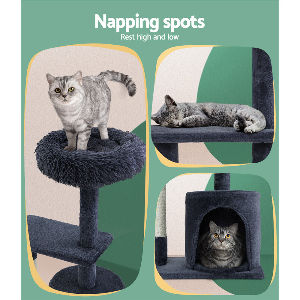 i.Pet Cat Tree Scratching Post Scratcher Tower Condo House Grey 94cm | Auzzi Store