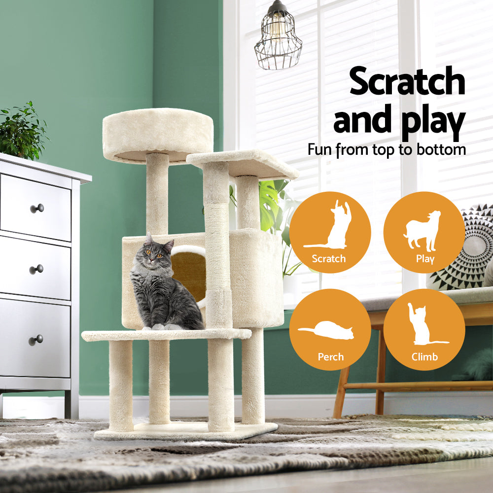 i.Pet Cat Tree Tower Scratching Post Scratcher Wood Condo House Bed Trees 90cm | Auzzi Store